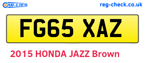 FG65XAZ are the vehicle registration plates.