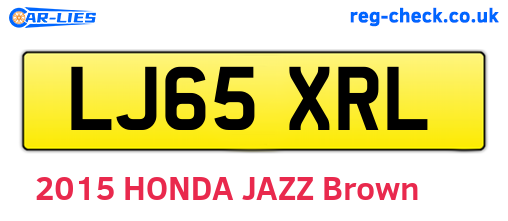 LJ65XRL are the vehicle registration plates.