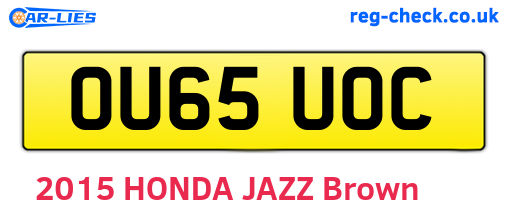 OU65UOC are the vehicle registration plates.