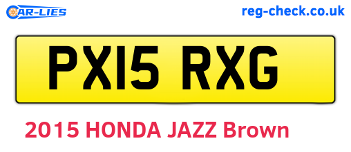 PX15RXG are the vehicle registration plates.