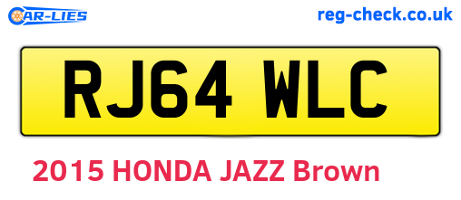 RJ64WLC are the vehicle registration plates.