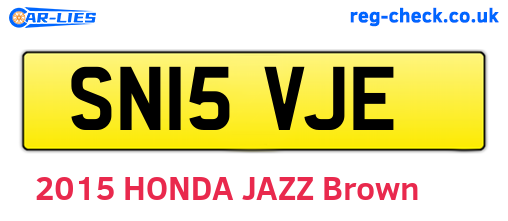 SN15VJE are the vehicle registration plates.