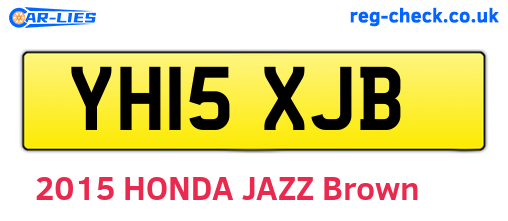 YH15XJB are the vehicle registration plates.