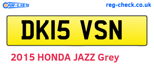 DK15VSN are the vehicle registration plates.