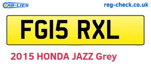 FG15RXL are the vehicle registration plates.