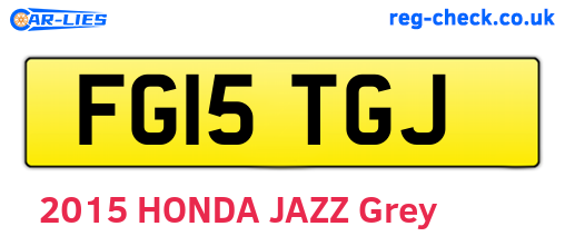 FG15TGJ are the vehicle registration plates.