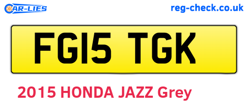 FG15TGK are the vehicle registration plates.