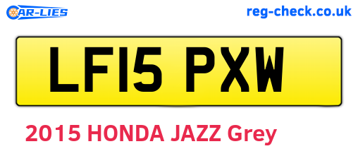 LF15PXW are the vehicle registration plates.