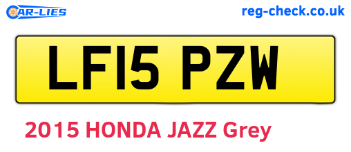LF15PZW are the vehicle registration plates.