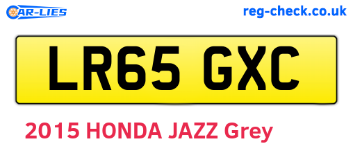 LR65GXC are the vehicle registration plates.