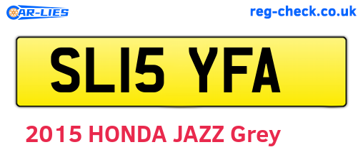 SL15YFA are the vehicle registration plates.