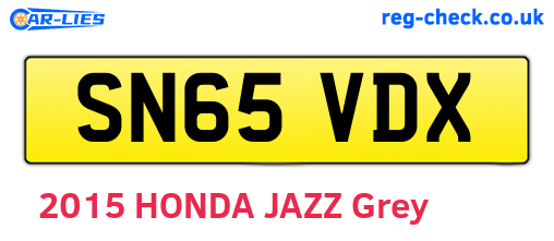SN65VDX are the vehicle registration plates.