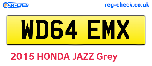WD64EMX are the vehicle registration plates.
