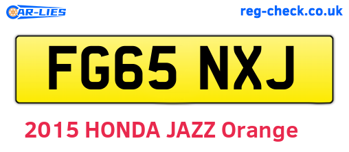 FG65NXJ are the vehicle registration plates.