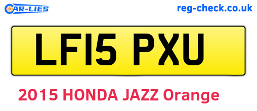 LF15PXU are the vehicle registration plates.