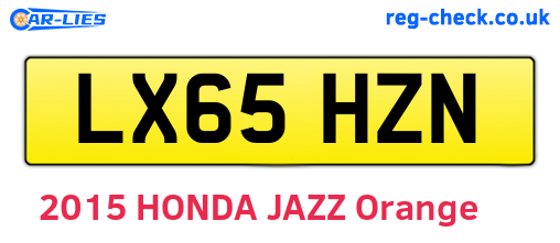 LX65HZN are the vehicle registration plates.