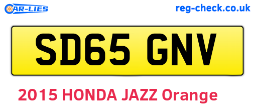 SD65GNV are the vehicle registration plates.