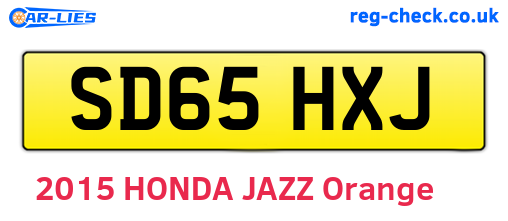 SD65HXJ are the vehicle registration plates.