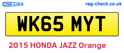 WK65MYT are the vehicle registration plates.
