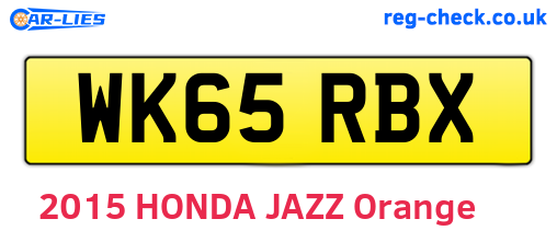 WK65RBX are the vehicle registration plates.