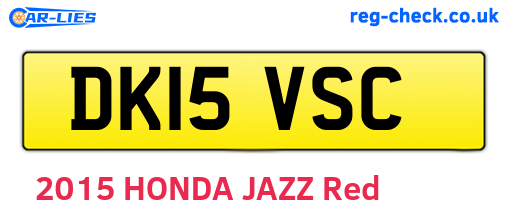 DK15VSC are the vehicle registration plates.