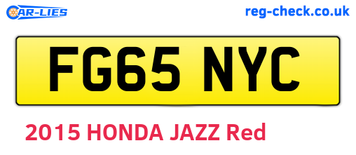 FG65NYC are the vehicle registration plates.