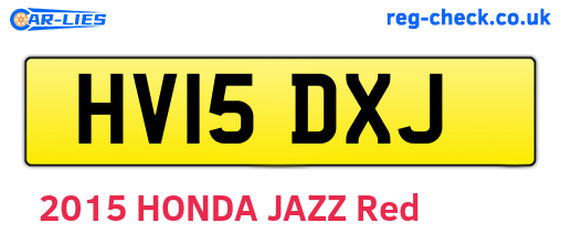 HV15DXJ are the vehicle registration plates.