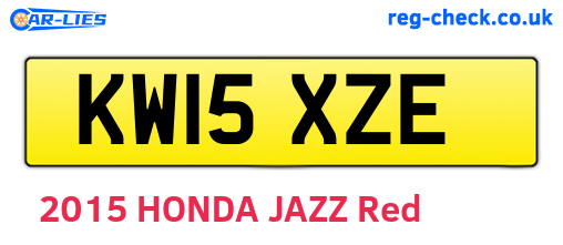 KW15XZE are the vehicle registration plates.