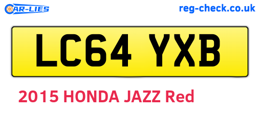 LC64YXB are the vehicle registration plates.