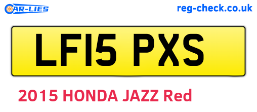 LF15PXS are the vehicle registration plates.