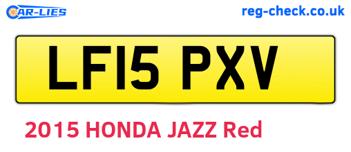 LF15PXV are the vehicle registration plates.