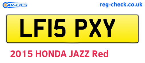 LF15PXY are the vehicle registration plates.
