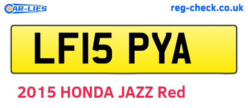 LF15PYA are the vehicle registration plates.