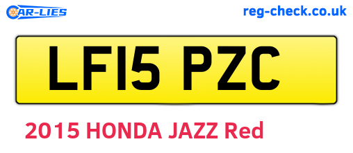 LF15PZC are the vehicle registration plates.