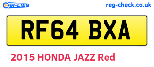 RF64BXA are the vehicle registration plates.