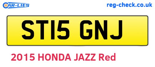 ST15GNJ are the vehicle registration plates.