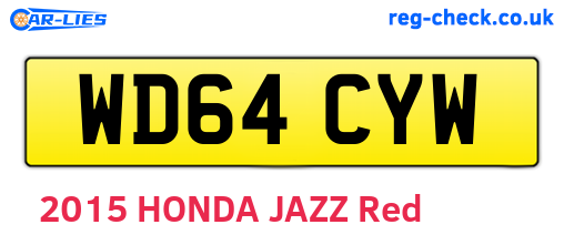 WD64CYW are the vehicle registration plates.