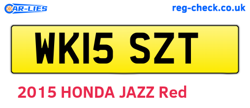 WK15SZT are the vehicle registration plates.