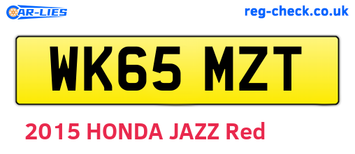 WK65MZT are the vehicle registration plates.