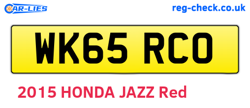 WK65RCO are the vehicle registration plates.