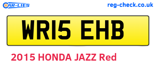 WR15EHB are the vehicle registration plates.
