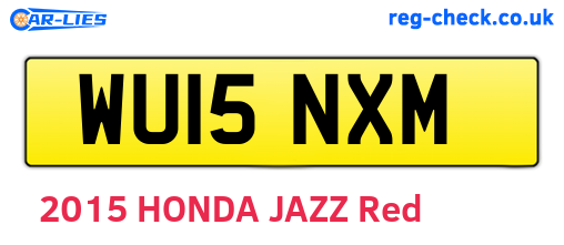 WU15NXM are the vehicle registration plates.