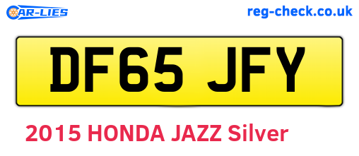 DF65JFY are the vehicle registration plates.