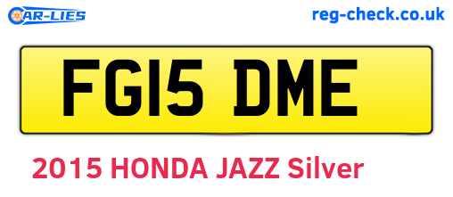 FG15DME are the vehicle registration plates.