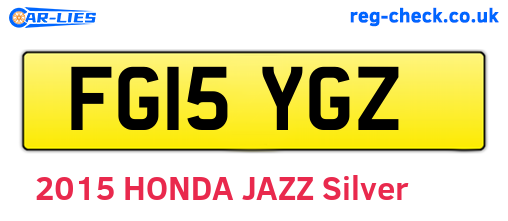 FG15YGZ are the vehicle registration plates.