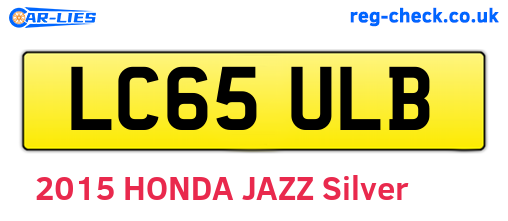 LC65ULB are the vehicle registration plates.