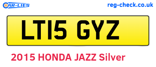 LT15GYZ are the vehicle registration plates.