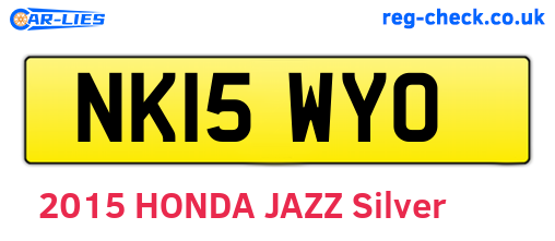 NK15WYO are the vehicle registration plates.