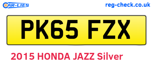 PK65FZX are the vehicle registration plates.