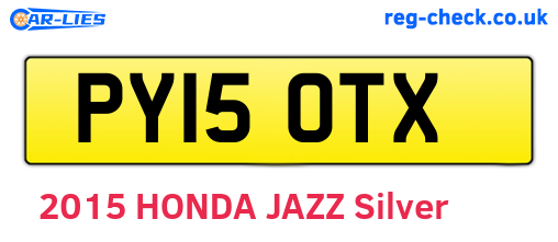 PY15OTX are the vehicle registration plates.